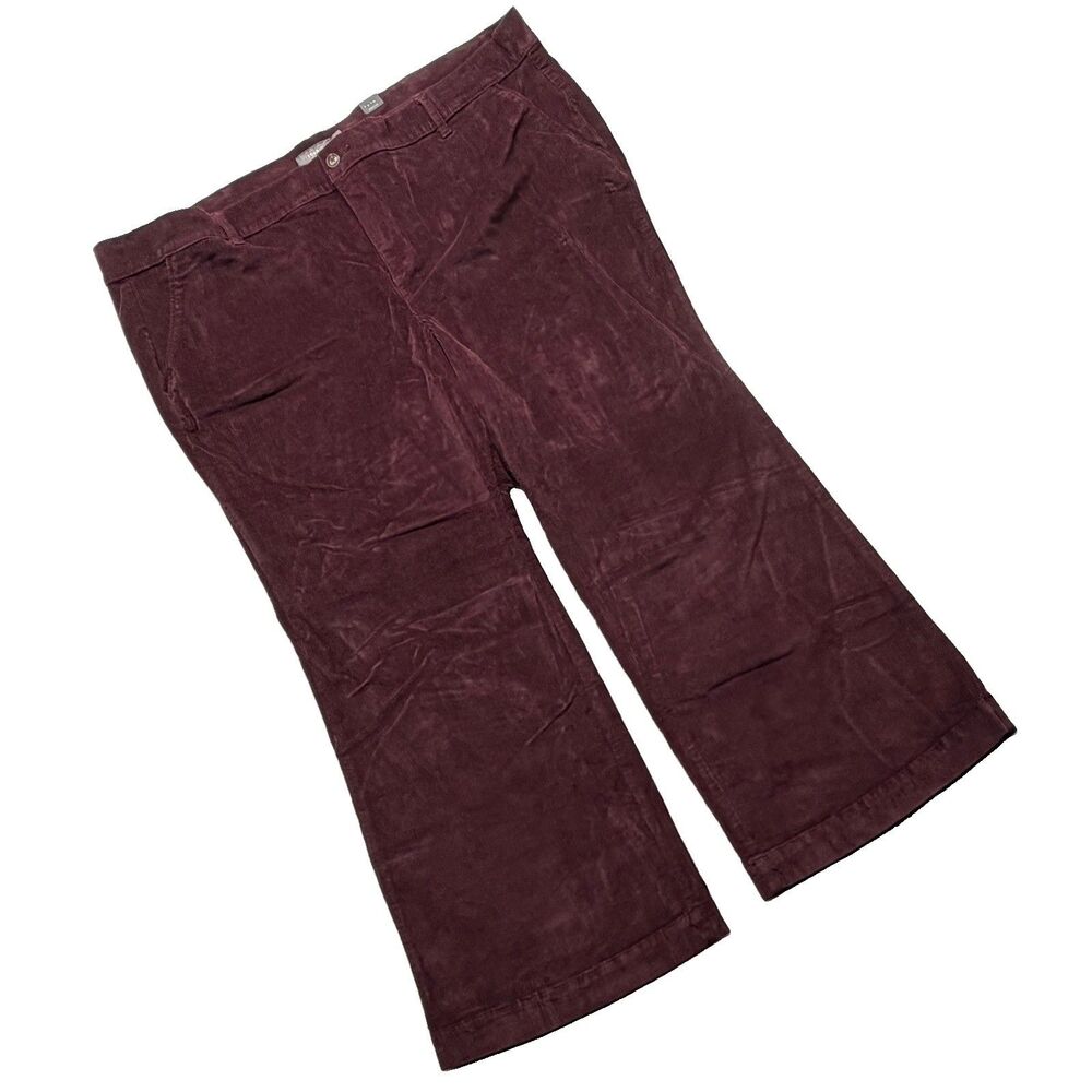 Torrid Comfort Flex Trousers Boot Cut Corduroy High Rise Plum 28 Regular New